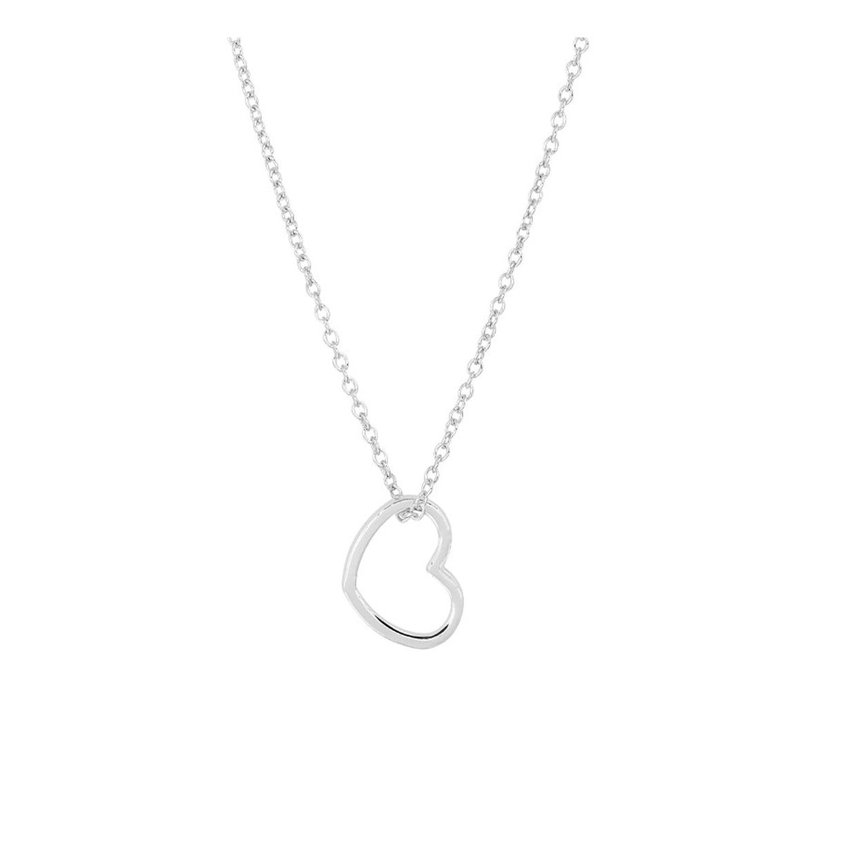 Gerhodineerd 925 zilveren collier uitgevoerd met een hanger in de vorm van een hartje. Het collier heeft een draaglengte van 40cm met een extensie van 5cm. Het hartje heeft een afmeting van 9.8x11.8mm.