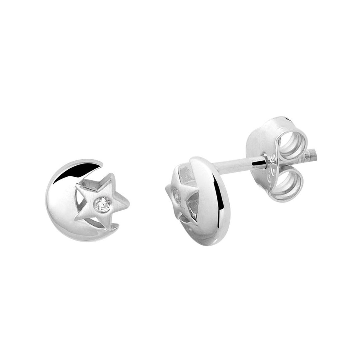 Oorknoppen zirkonia maan/ster
Gerhodineerd 925 zilveren oorknoppen in de vorm van een maan en een ster, uitgevoerd met een schitterende zirkonia. De oorknoppen hebben een afmeting van 6.5x6mm.