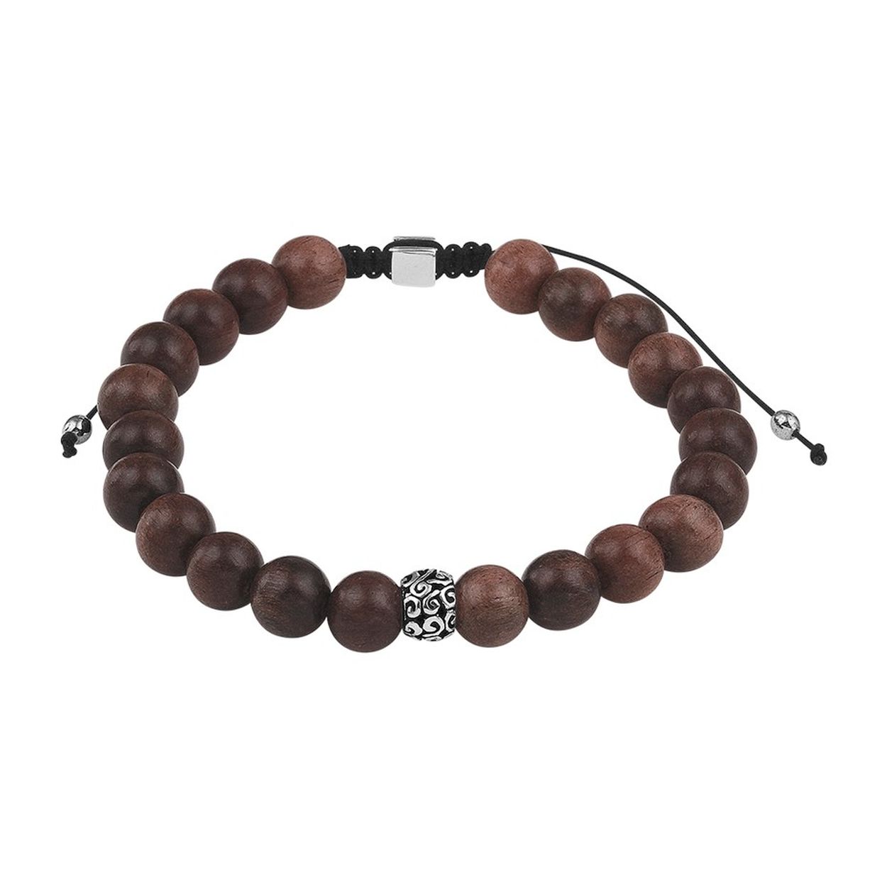 Kralenarmband donkerbruin hout 8,0 mm 19 - 26 cm