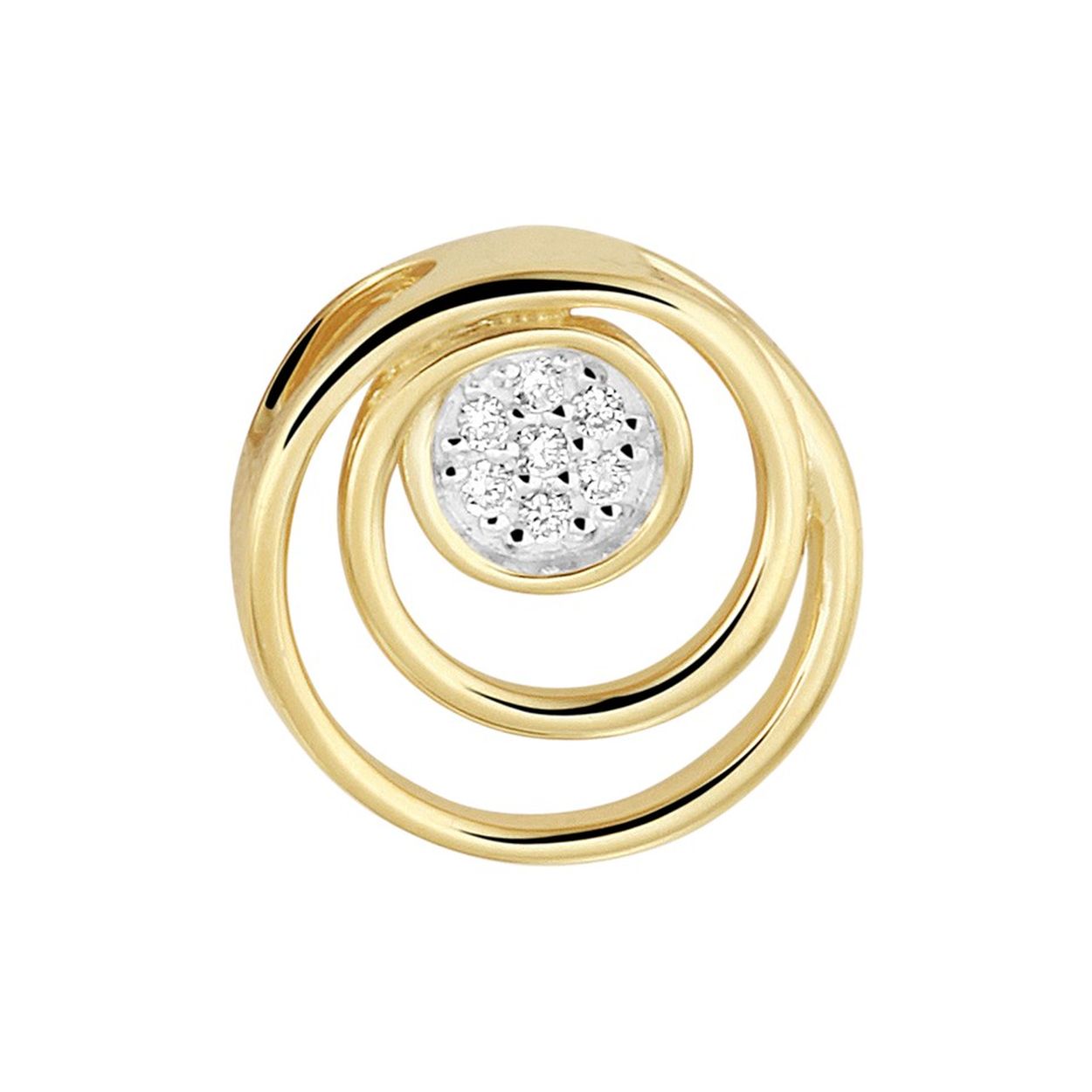 14krt geelgouden hanger uitgevoerd met een schitterend diamant vlak. De hanger heeft een diameter van 11.5mm.
