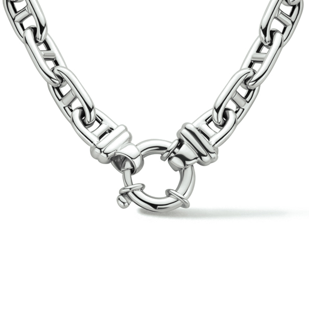 7,6mm Zilver collier marine 45 cm met groot springslot