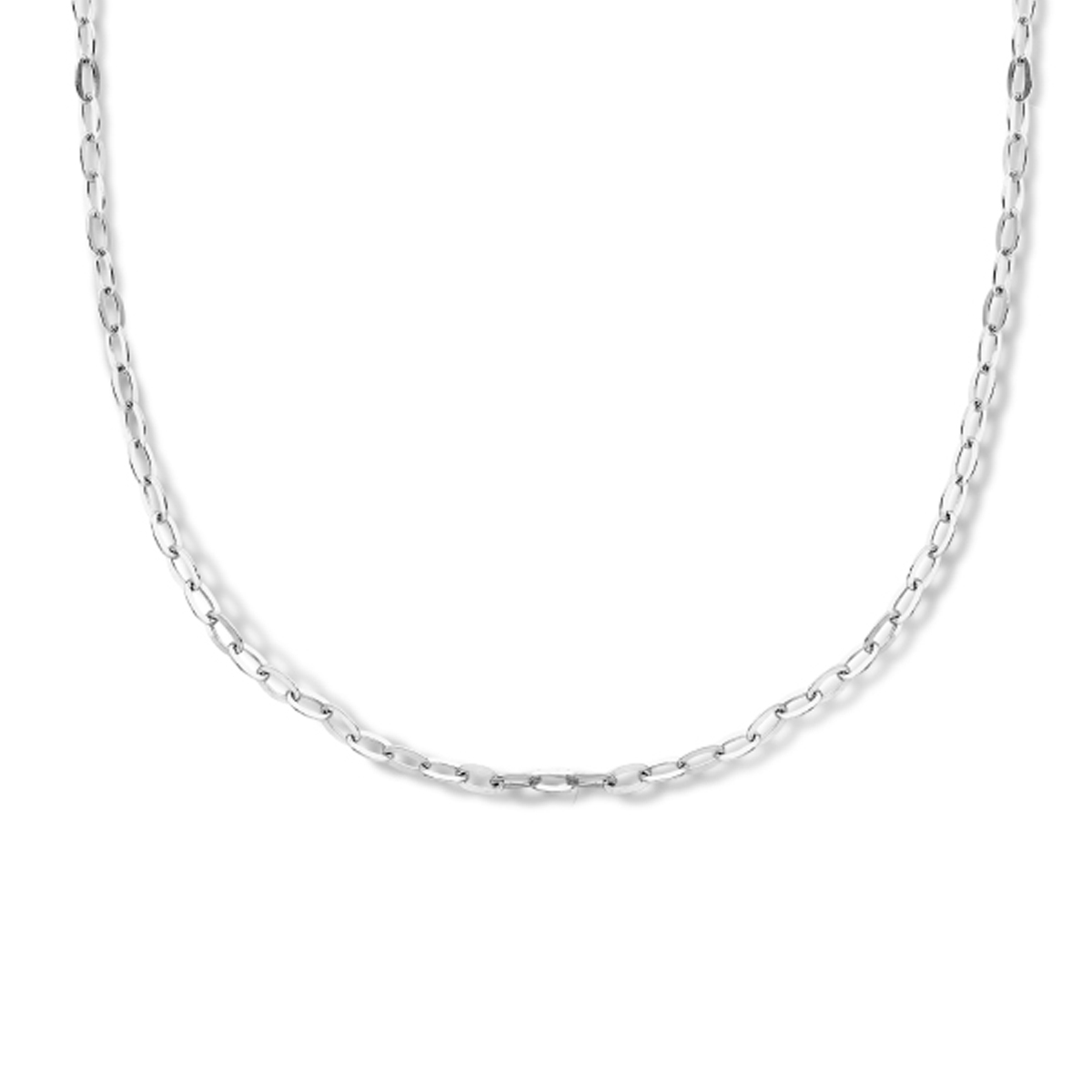 Gerhodineerd 925 zilveren collier met een draaglengte van 40cm en een extensie van 4cm. Uitgevoerd met een karabijn sluiting.