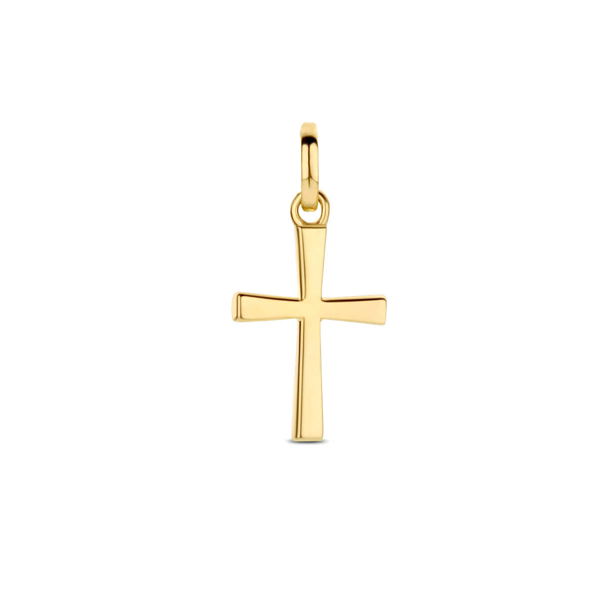 14 karaats geelgouden hanger kruisje