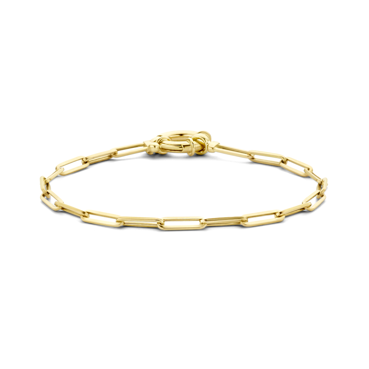 armband paperclip vierkante buis 3,0 mm 18 cm met groot springslot