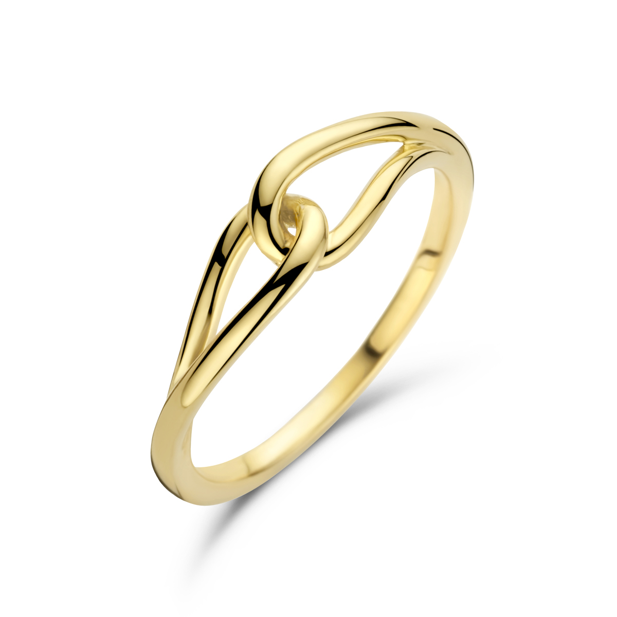14k Geelgouden ring met een breedte van 5mm.