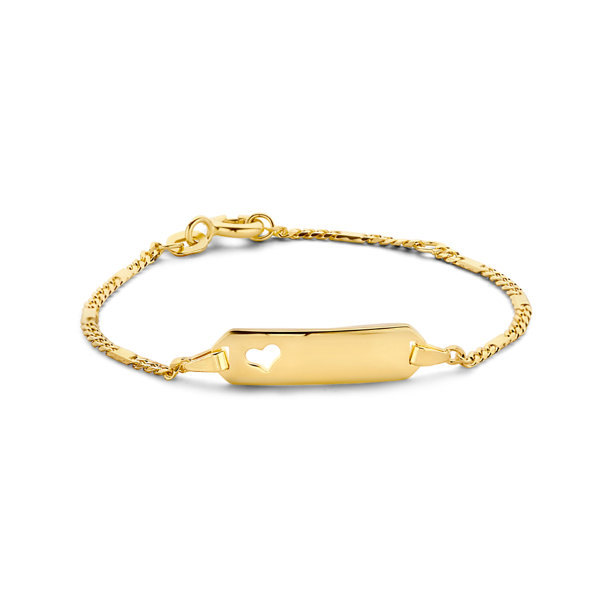 14k Geelgouden graveerarmband met een schakelbreedte van 1.8mm.