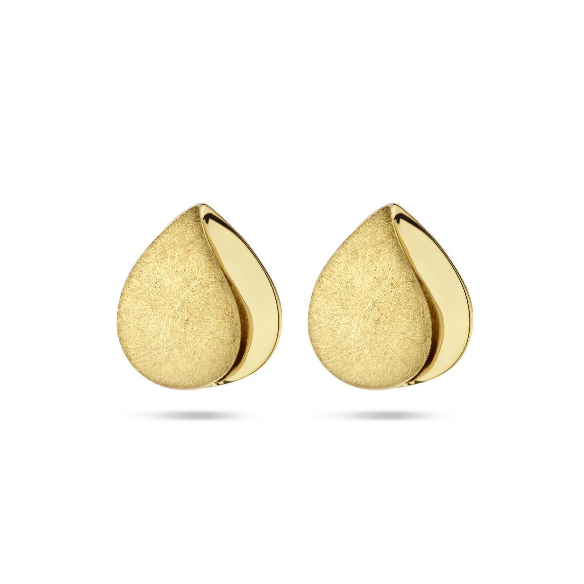 14k Geelgouden oorknoppen met een afmeting van 9.5x9mm.