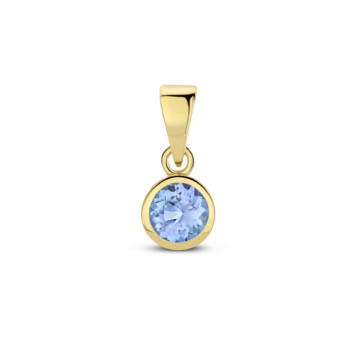 gouden geboortesteen hanger, December tanzaniet 0.25ct