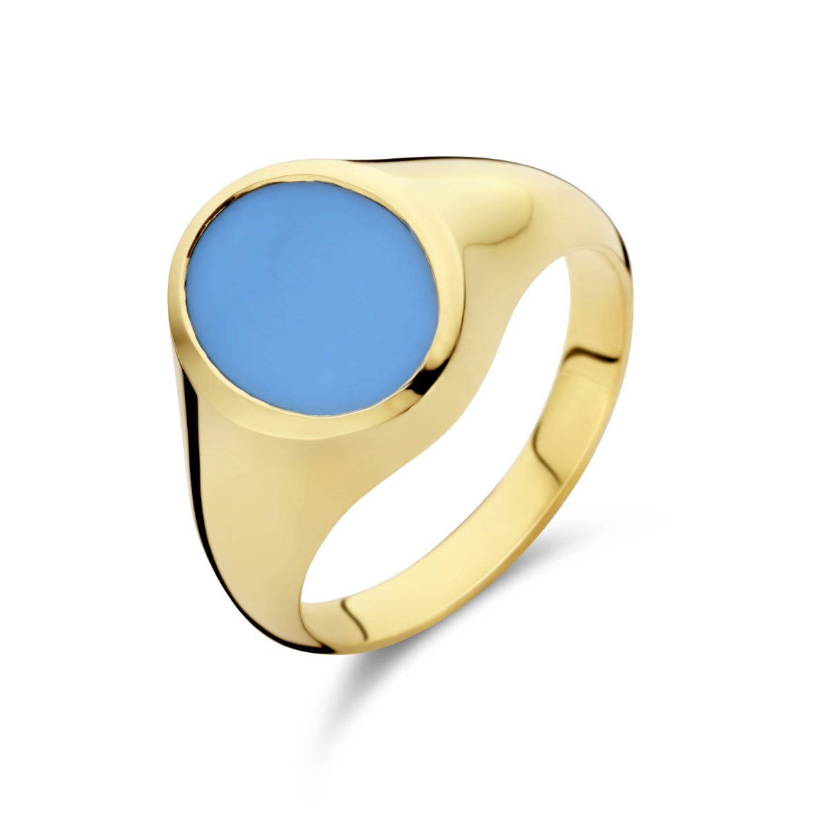 14k Geelgouden ring uitgevoerd met een schitterende lagensteen. De ring heeft een afmeting van 13.5x11mm. De lagensteen heeft een steengewicht van 1.83ct.