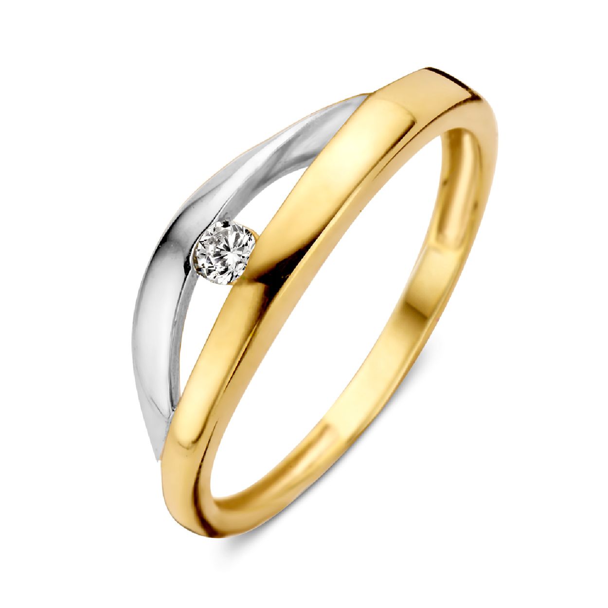 Ring bicolor zirkonia