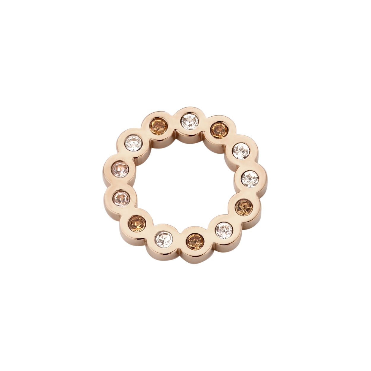 Deze hanger met zirkonia's in bruintinten heeft een rose gold plating. FP04RGF002