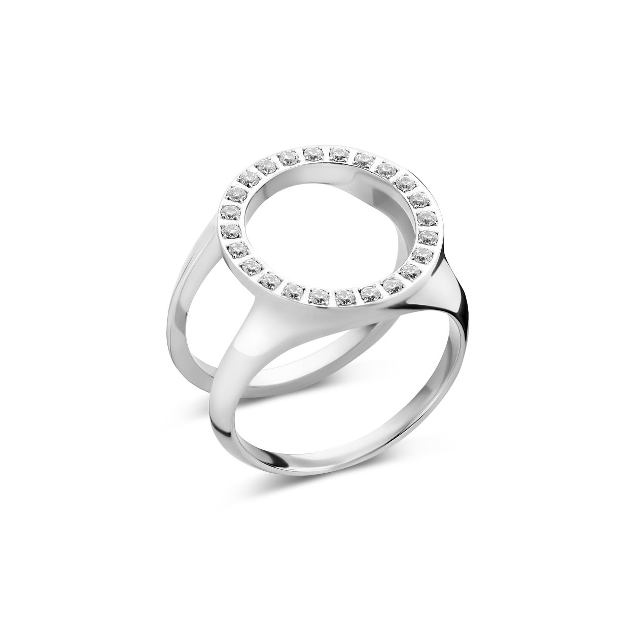 Melano Friends cover cz ring - zilverkleurig - maat 58