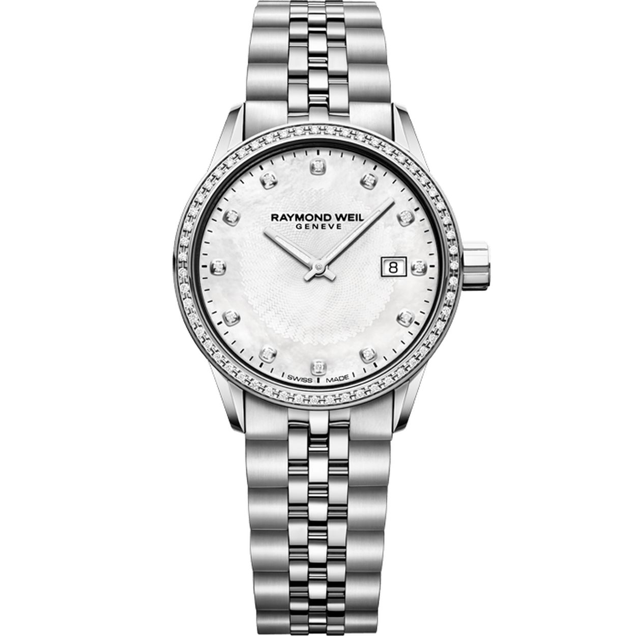 damespolshorloge freelancer 67 diamanten 0.25ct parelmoer wijzerplaat