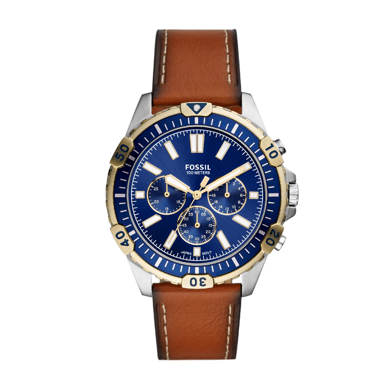 Dit herenhorloge is van het merk Fossil. Het is een chrono horloge met een band gemaakt van leer. De diameter van de kast is 44 mm.
De verdere specificaties van het horloge zijn als volgt:
Bandbreedte (mm): 22
Kastmateriaal: edelstaal
Techniek: quartz