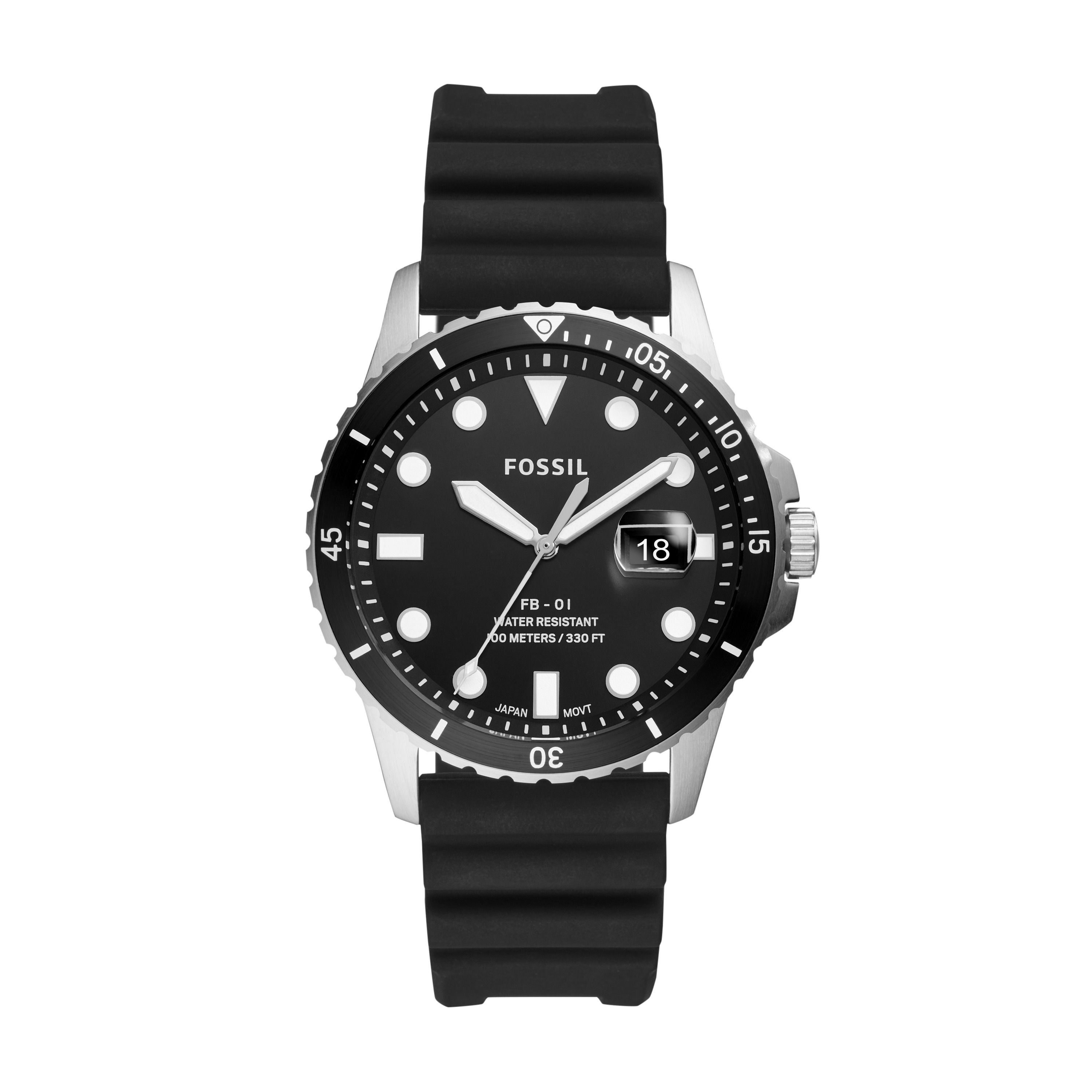 Dit stijlvolle horloge van Fossil wordt gedragen door heren. De kast is gemaakt van edelstaal en de band is gemaakt van silicone.