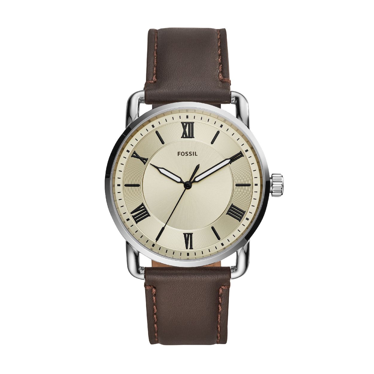Dit herenhorloge is van het merk Fossil. Het is een  horloge met een band gemaakt van leer. De diameter van de kast is 42 mm.
De verdere specificaties van het horloge zijn als volgt:
Bandbreedte (mm): 22
Kastmateriaal: edelstaal
Techniek: quartz