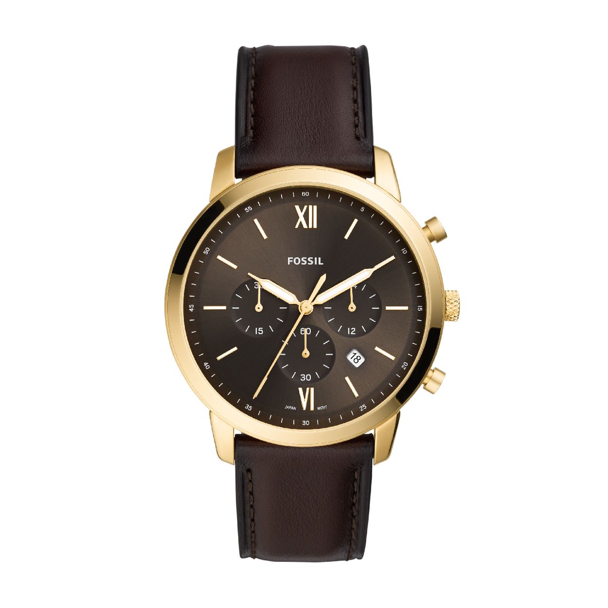 Dit herenhorloge is van het merk Fossil. Het is een chrono horloge met een band gemaakt van leer. De diameter van de kast is 44 mm.
De verdere specificaties van het horloge zijn als volgt:
Bandbreedte (mm): 22
Kastmateriaal: edelstaal
Techniek: quartz