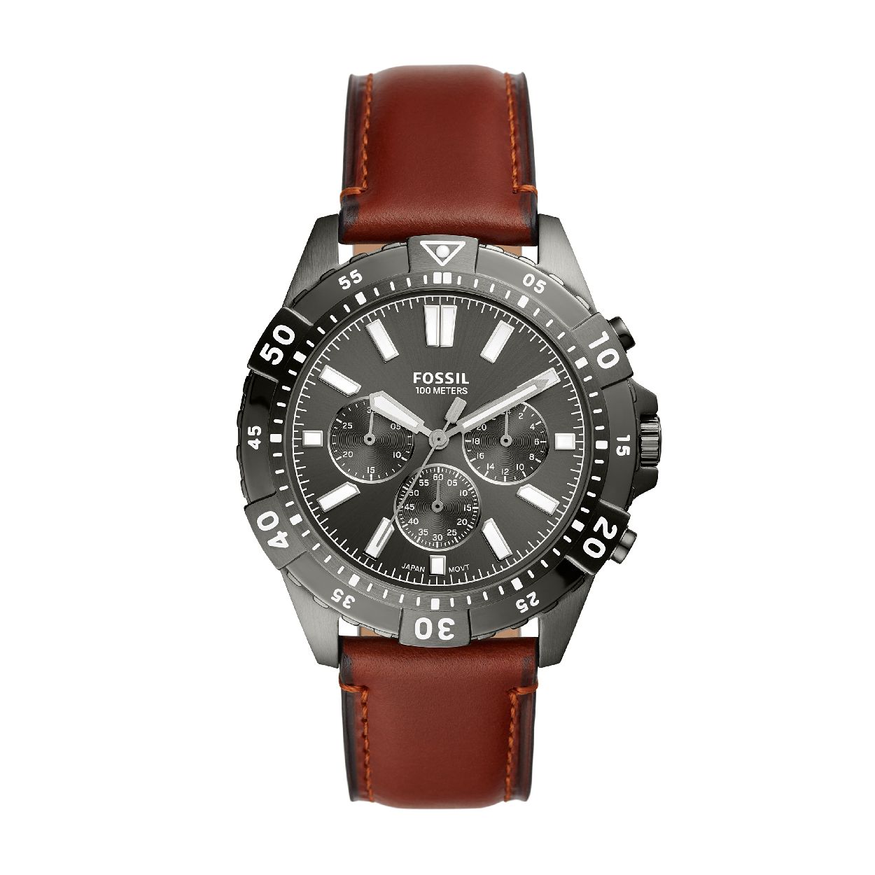 Dit herenhorloge is van het merk Fossil. Het is een chrono horloge met een band gemaakt van leer. De diameter van de kast is 44 mm.
De verdere specificaties van het horloge zijn als volgt:
Bandbreedte (mm): 22
Kastmateriaal: edelstaal
Techniek: quartz