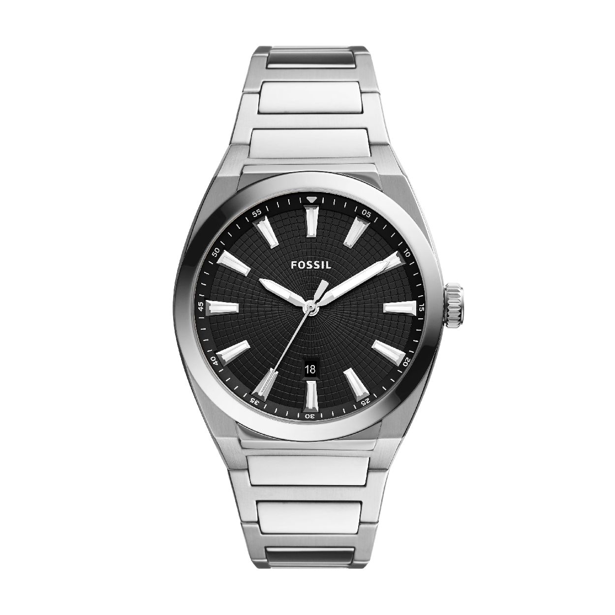 Dit herenhorloge is van het merk Fossil. Het is een  horloge met een band gemaakt van edelstaal. De diameter van de kast is 42 mm.
De verdere specificaties van het horloge zijn als volgt:
Bandbreedte (mm): 18
Kastmateriaal: edelstaal
Techniek: quartz