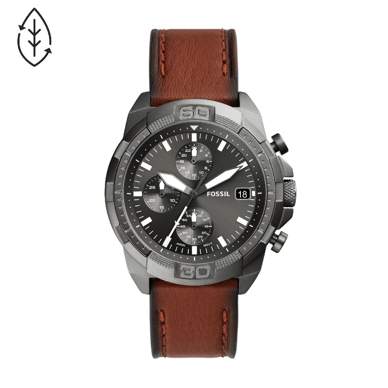Dit herenhorloge is van het merk Fossil. Het is een chrono horloge met een band gemaakt van leer. De diameter van de kast is 44 mm.
De verdere specificaties van het horloge zijn als volgt:
Bandbreedte (mm): 22
Kastmateriaal: edelstaal
Techniek: quartz
