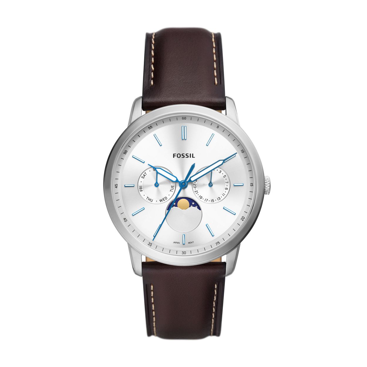 Dit herenhorloge is van het merk Fossil. Het is een horloge gemaakt van edelstaal. De diameter van de kast is42 mm dik.
De verdere specificaties van het horloge zijn als volgt:
Bandbreedte (mm): 22
Kastmateriaal: edelstaal
Kastkleur: Zilver
Wijzerplaatkleur: Zilver
Band materiaal: Leer
Bandkleur: Bruin
Anti allergiscg: Nee
