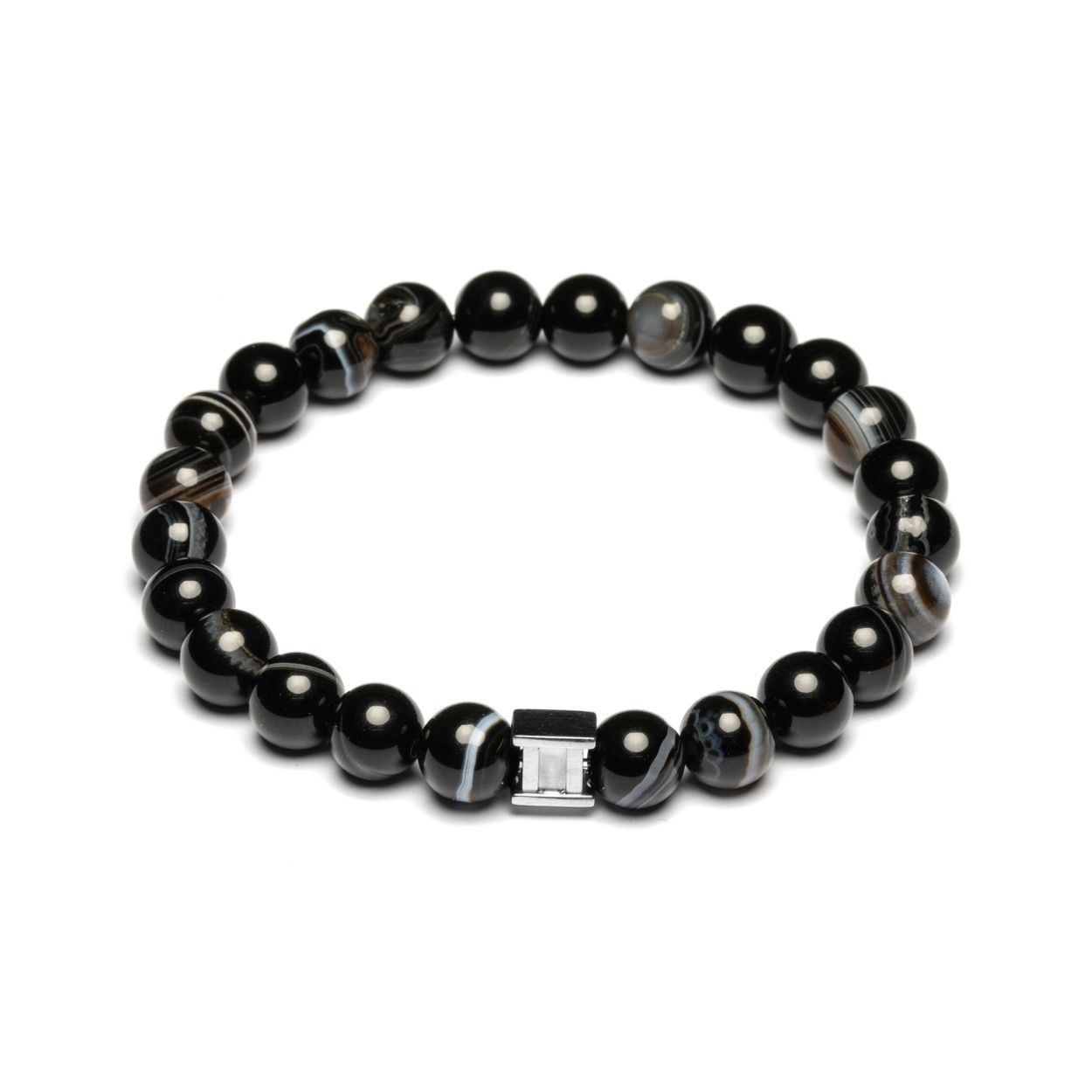 Dit is een Gemini Gem Modern M mannenarmband. Deze heeft een agate steen.