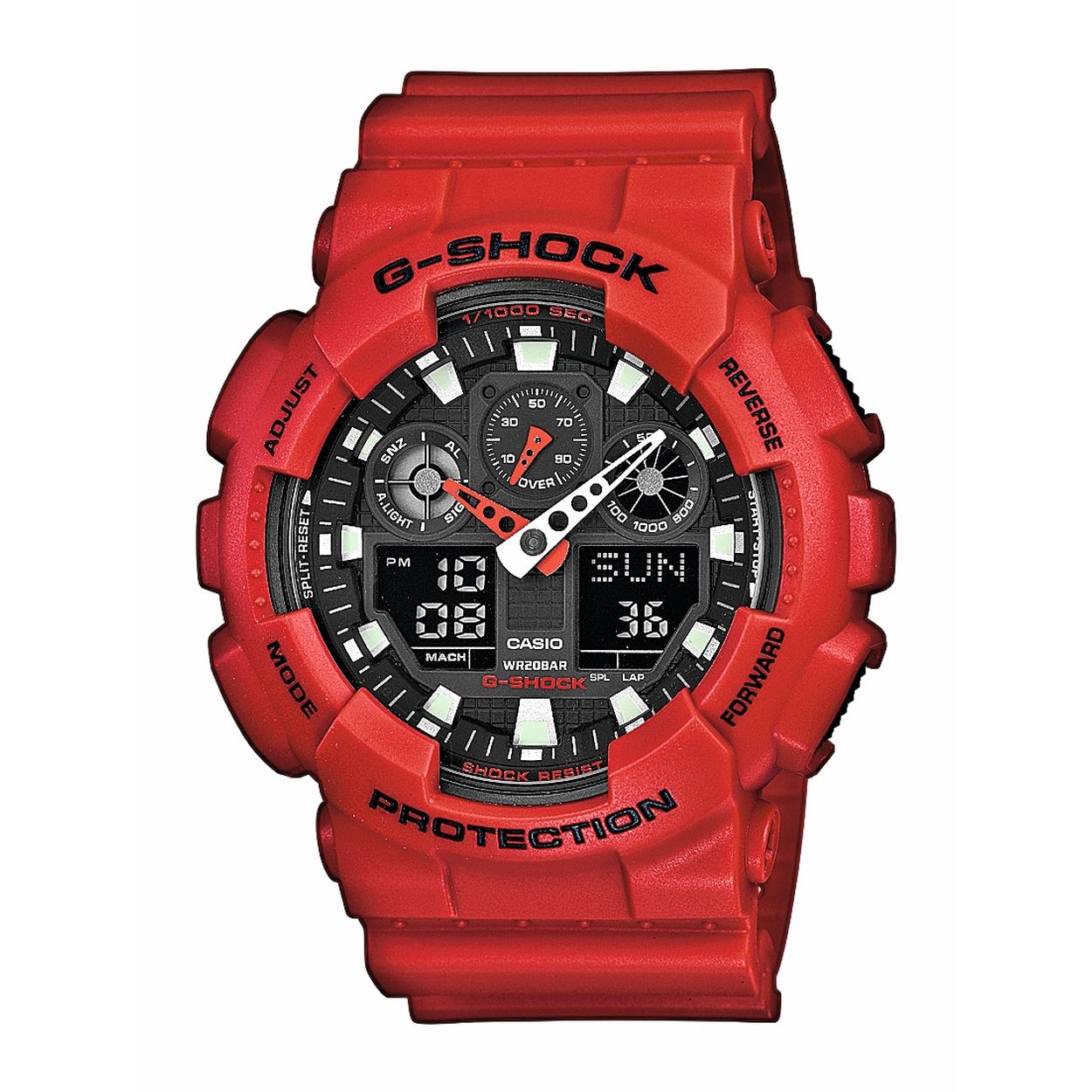 Dit horloge van Casio komt uit de collectie: G-SHOCK Classic. Dit horloge heeft de volgende functies: Auto LED-lampje, 5 alarmen per dag, Automatische kalender, 12/24-uurs tijdweergave, Snelheidsweergave, Schokbestendig, Antimagnetisch, Stopwatchfunctie (1/1000 - 100 uur), Snoozefunctie, Snoozefunctie, Wereldtijden
