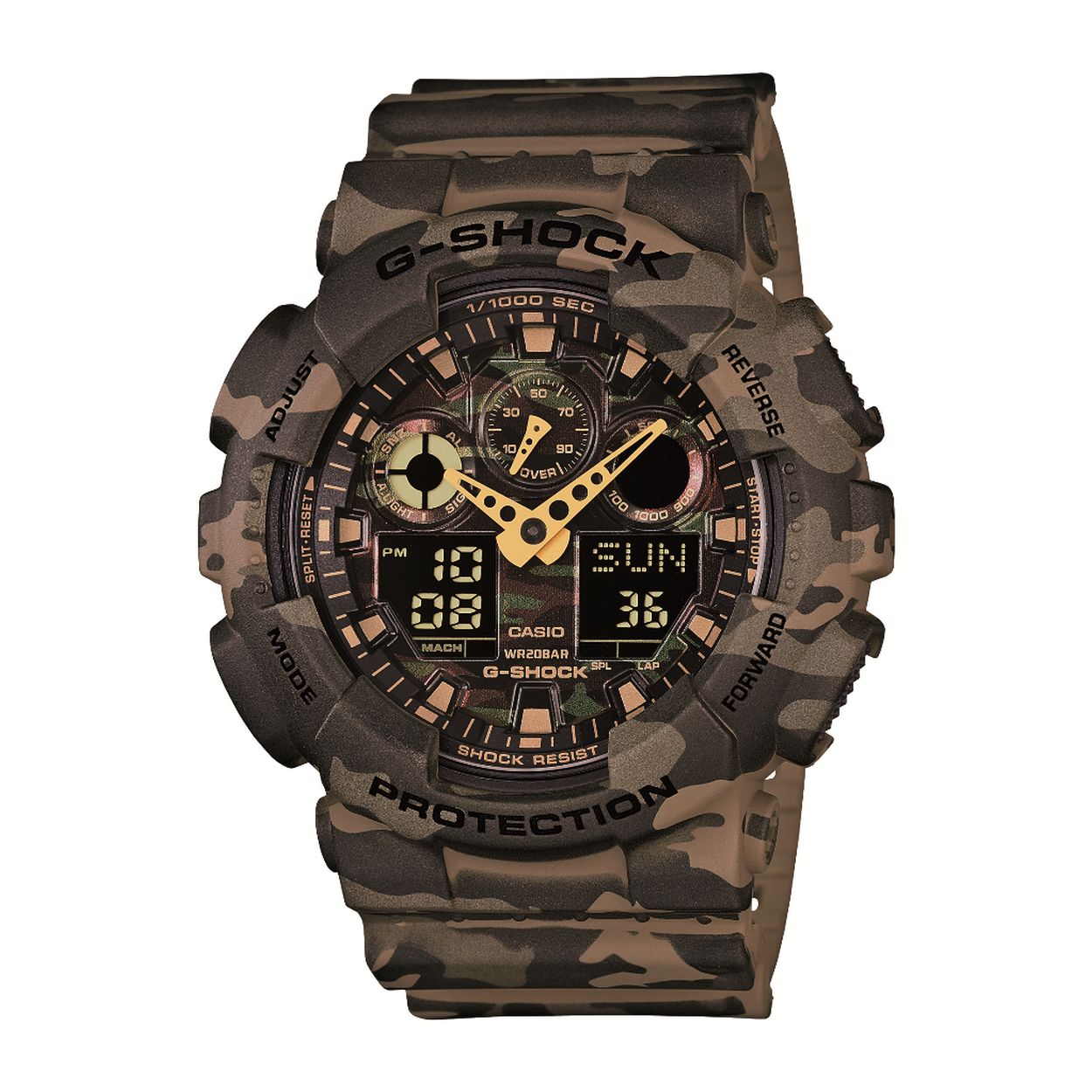 Dit horloge van Casio komt uit de collectie: G-SHOCK Classic. Dit horloge heeft de volgende functies: Auto LED-lampje, 5 alarmen per dag, Automatische kalender, 12/24-uurs tijdweergave, Snelheidsweergave, Schokbestendig, Antimagnetisch, Stopwatchfunctie (1/1000 - 100 uur), Snoozefunctie, Snoozefunctie, Wereldtijden