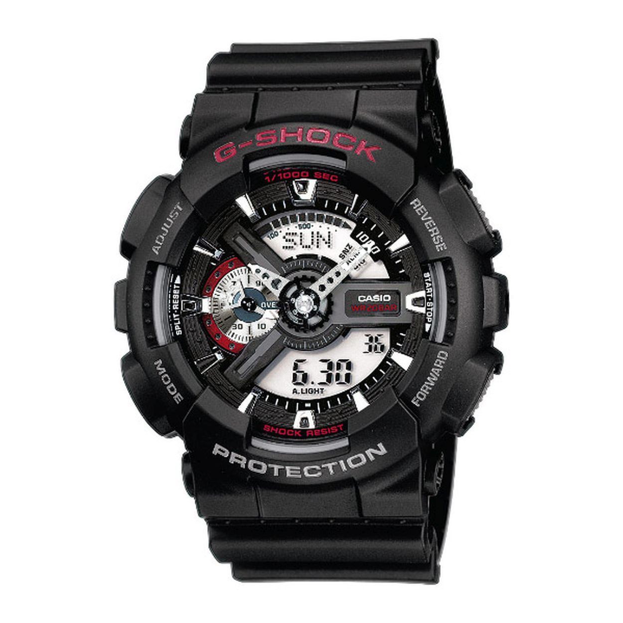Dit horloge van Casio komt uit de collectie: G-SHOCK Classic. Dit horloge heeft de volgende functies: Auto LED-lampje, 5 alarmen per dag, Automatische kalender, 12/24-uurs tijdweergave, Snelheidsweergave, Schokbestendig, Antimagnetisch, Stopwatchfunctie (1/1000 - 100 uur), Snoozefunctie, Snoozefunctie, Wereldtijden