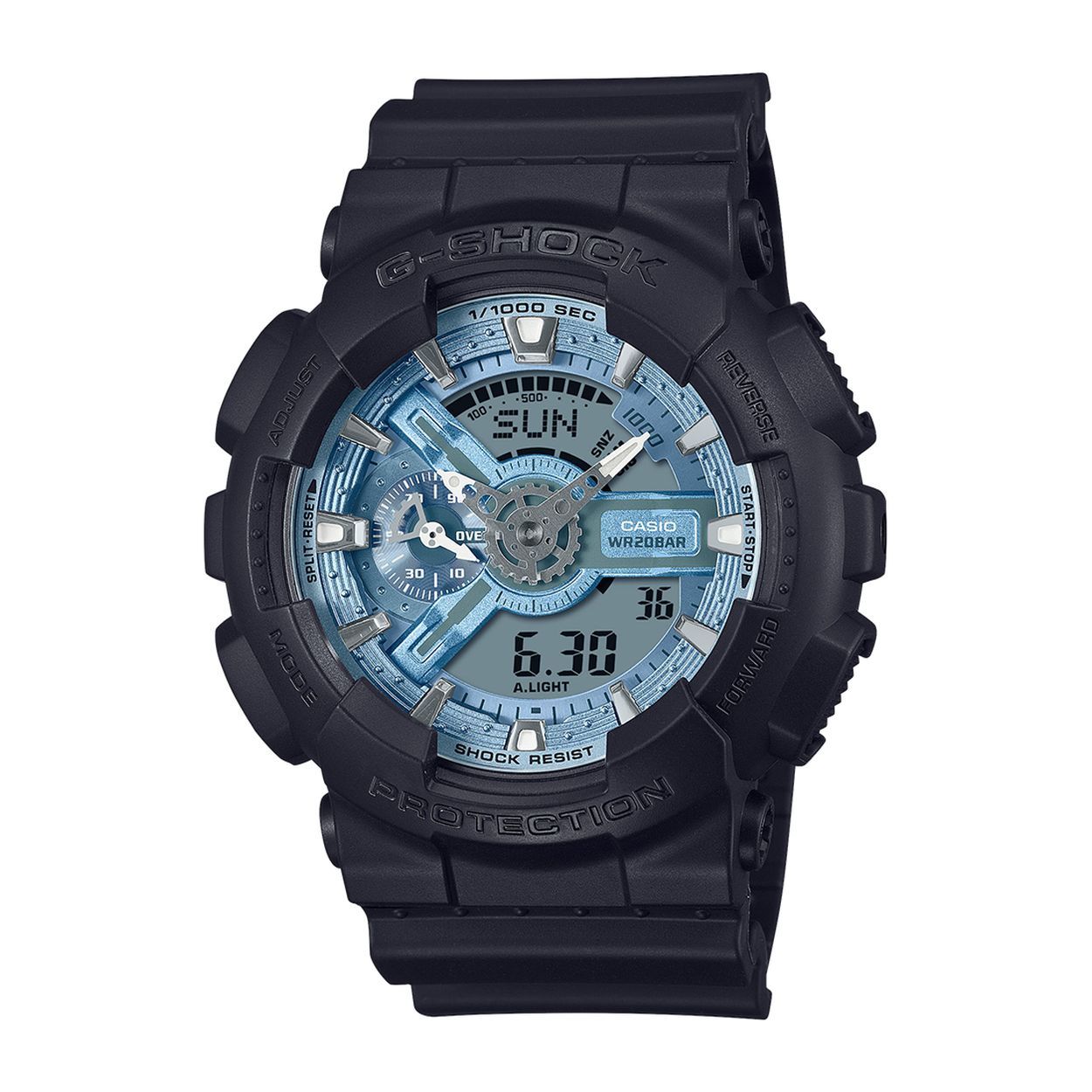 Dit Casio horloge behoort tot de G-Shock collectie.
Referentienummer: GA-110CD-1A2

Maak een fris, gedurfd statement in gloednieuwe kleuren met de altijd populaire, grote G-SHOCK-behuizing.
De GA-110 met zijn opvallende grote behuizing is uitgevoerd in klassiek zwart voor de band en de rand, en wordt gedurfd door de kleur op de wijzerplaat.
Dit coole ontwerp met rustieke accenten is een stijlvol en modieus accessoire voor wie precies weet wat de laatste 'street style' is.
