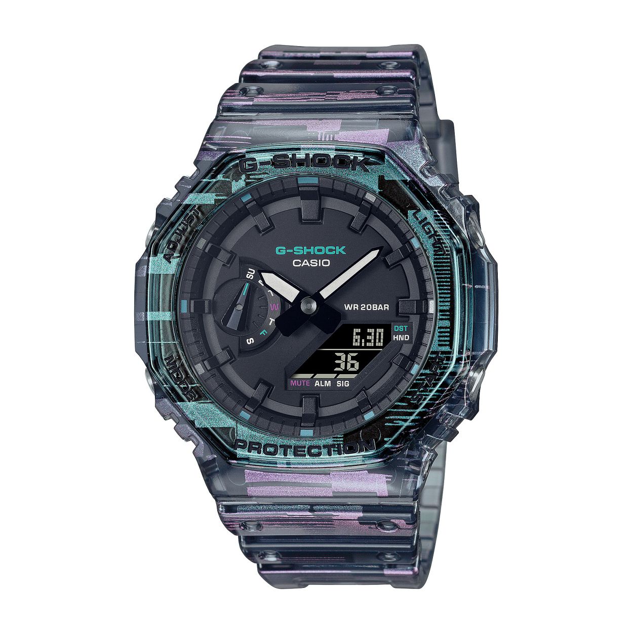 Dit is een horloge van het merk Casio uit de collectie G-SHOCK Specials.

De specificaties van dit horloge zijn: 
Kasthoogte: 48.6 mm
Kastbreedte: 45.5 mm
Kastdikte: 11.8 mm
Bandbreedte: 26.1 mm
Bandlengte: 145-215 mm
Gewicht: 51 gram

Dit horloge heeft de volgende functies/eigenschappen: 
LED lampje
Schokbestendig
Neo-display
Wereldtijden
Stopwatchfunctie - 1/100 sec. - 24 uur
Timer - 1/1 sec. - 24 uur
5 alarmen per dag
Knopgeluiden aan/uit
Wijzer beweeg functie
Automatische kalender
12/24-uurs tijdweergave
Mineraalglas
Behuizing van carbon-harsmix
Resinarmband
Gesp
3 jaar - 1 batterij
Classificatie waterbestendigheid (20 bar)