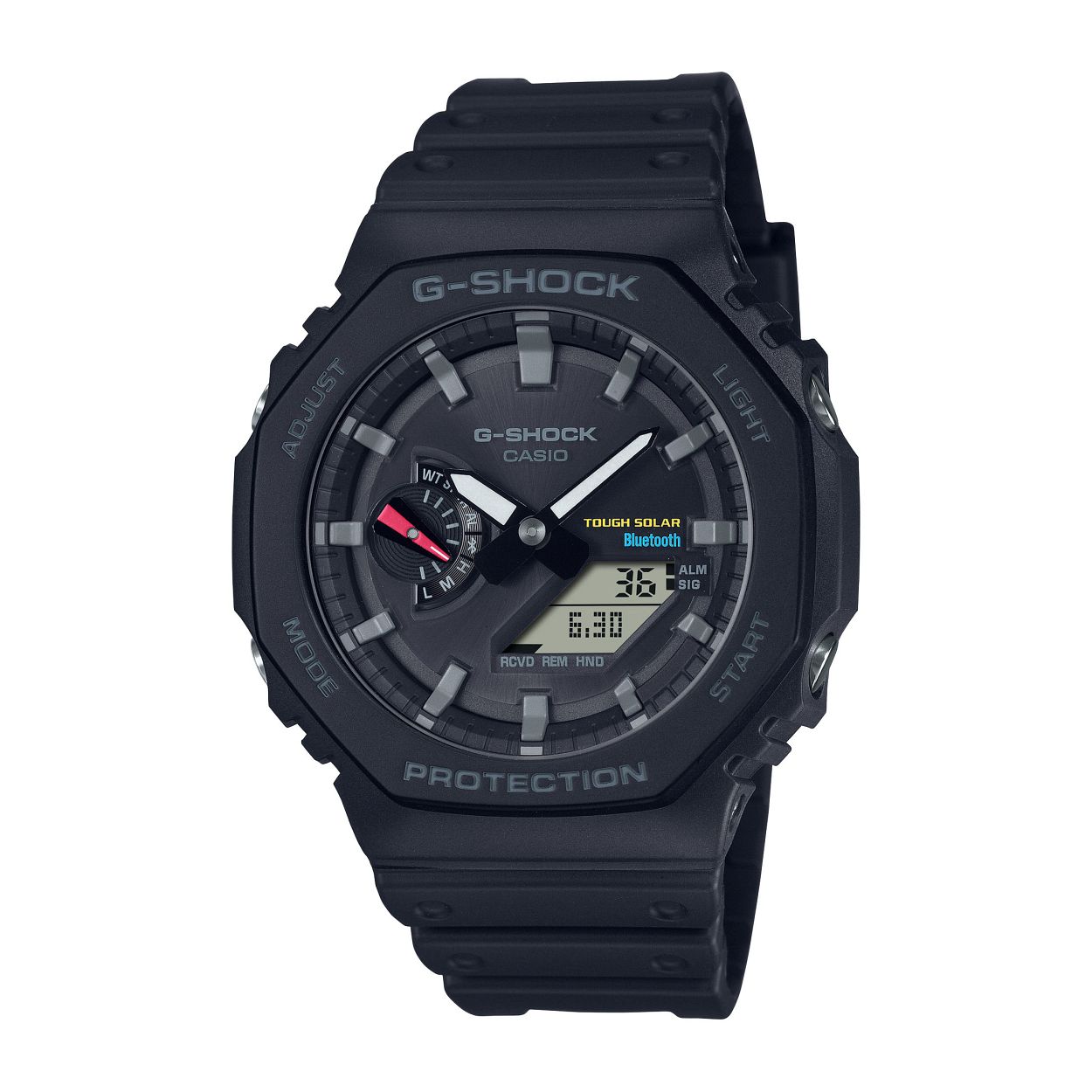 Dit is een Casio horloge uit de collectie G-SHOCK Classic. 
Referentienummer: GA-B2100-1AER

Het horloge heeft een diameter van 48.6MM. De kast en de band zijn gemaakt van resin. Het horloge heeft een zwarte wijzerplaat en mineraal glas. Het horloge is perfect voor vrij duiken zonder scuba-uitrusting: het horloge is waterbestendig tot 20 bar (ISO 22810).

Dit horloge heeft de volgende functies: Superilluminator, 5 alarmen per dag, Automatische kalender, 12/24-uurs tijdweergave, Knopgeluiden aan/uit, Wijzer beweeg functie, Schokbestendig, Stopwatchfunctie - 1/100 sec. - 24 uur, Snoozefunctie, Snoozefunctie, Wereldtijden

