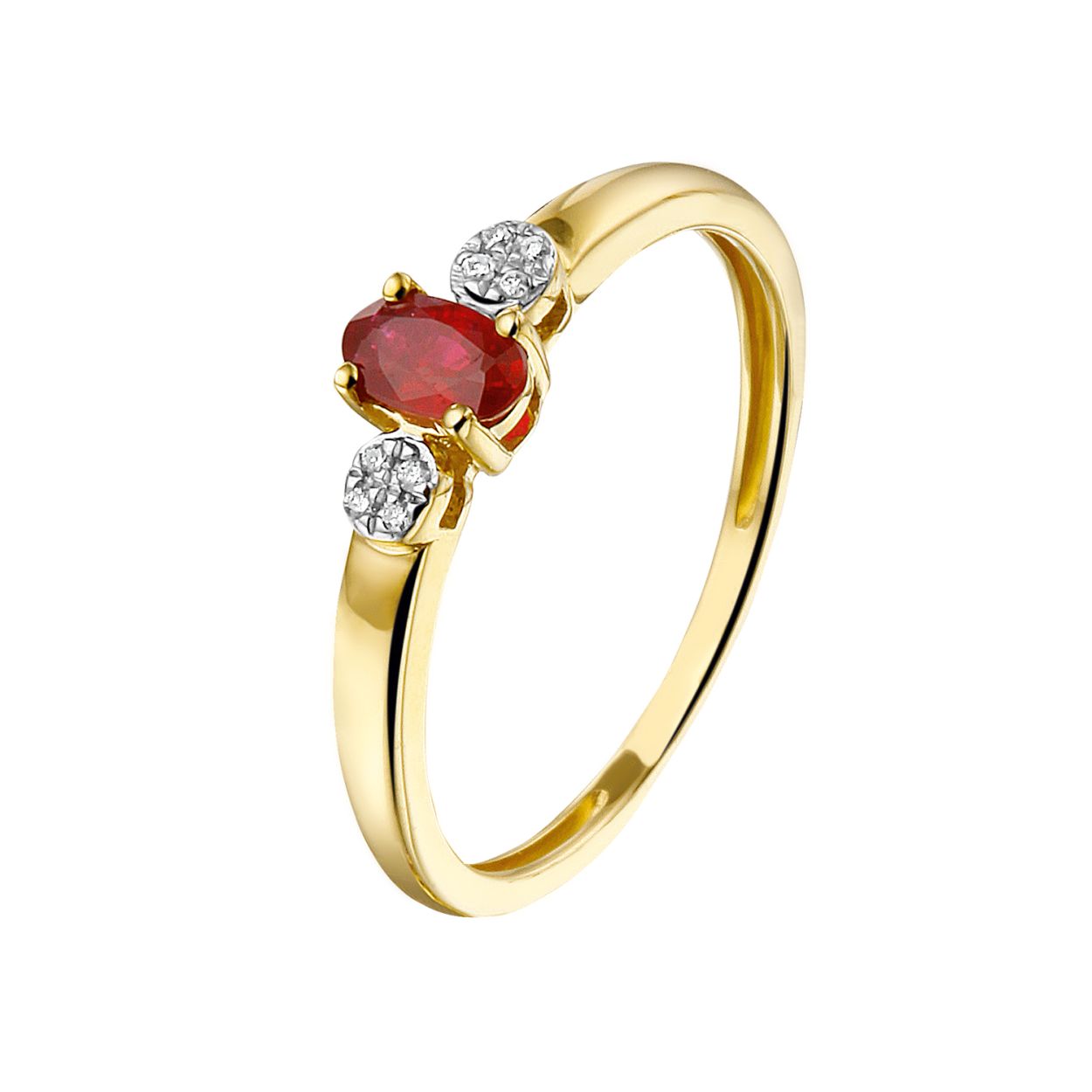 Deze prachtige 14k gouden ring, is bezet met een natuurlijke rode robijn van 0,29 karaat in ovale vorm. Niet nikkelvrij en zonder glans, straalt het goud een klassieke elegantie uit. Perfect voor speciale gelegenheden, draag deze ring als statement piece of combineer subtiel met andere gouden sieraden voor een verfijnde look.