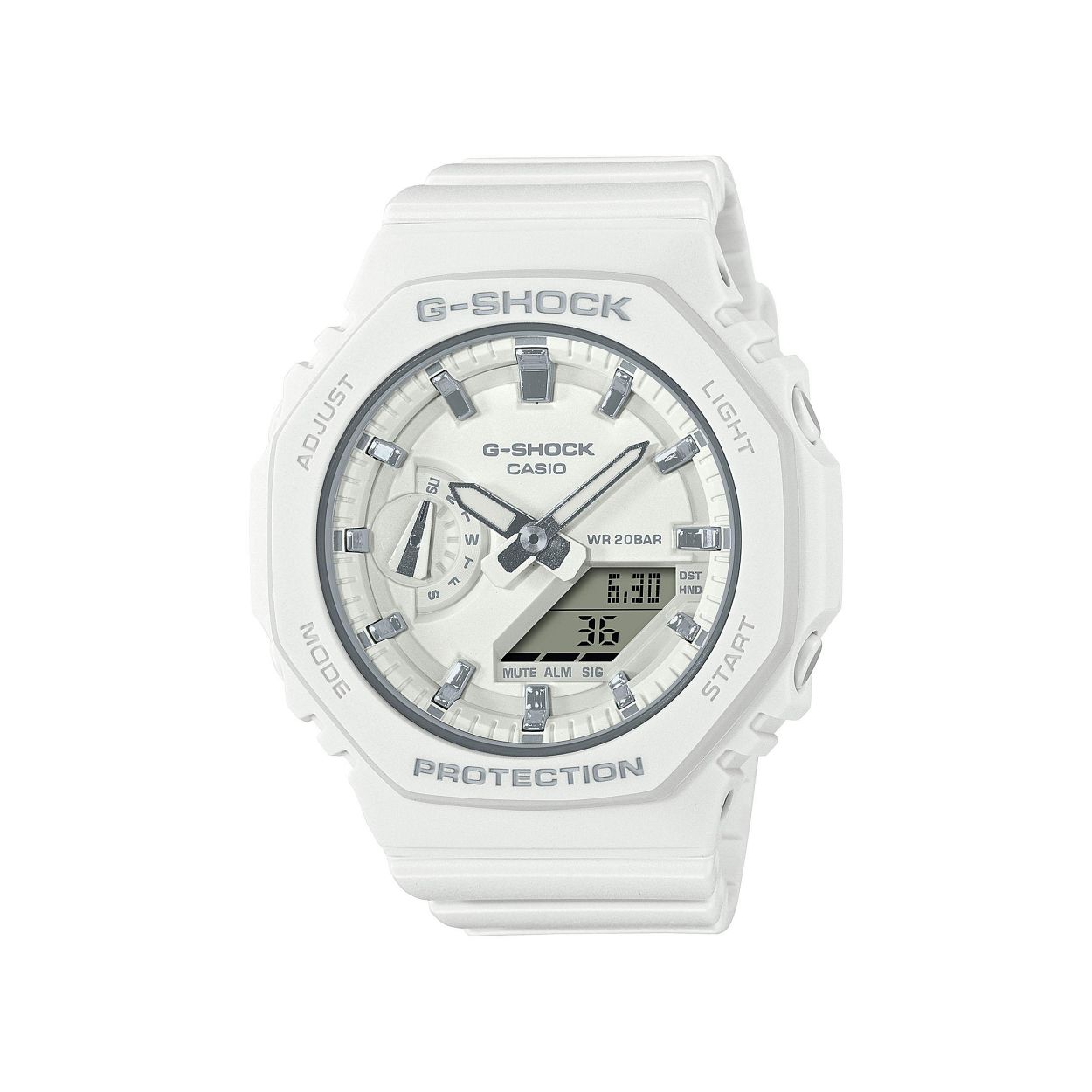 Dit dameshorloge is van het merk Casio. Het is een digitaal analoog horloge gemaakt van kunststof
De verdere specificaties van het horloge zijn als volgt:
Glassoort: mineraal
Kastmateriaal: kunststof
Waterdichtheid: 20 ATM
Kastkleur: Wit
Bandmateriaal: Kunststof
Bandkleur: Wit
Kastmaat: 43
Wijzerplaatkleur: Wit
Kastvorm: Rond
Sluiting: Gesp