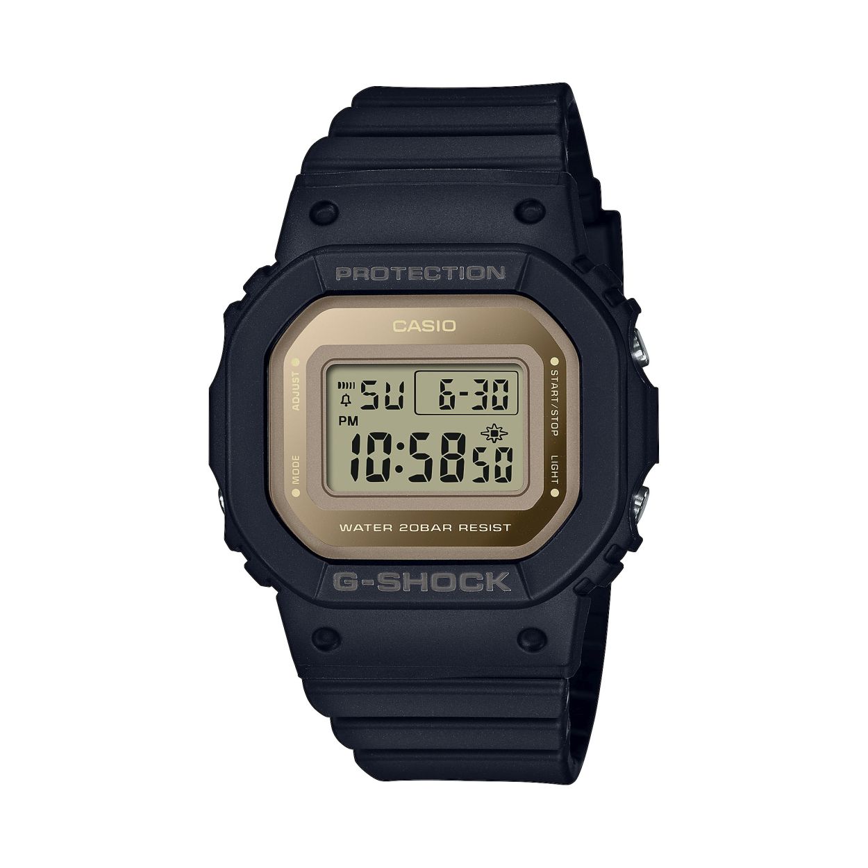 G-Shock horloge met kunststof band, zwart/goud 200m