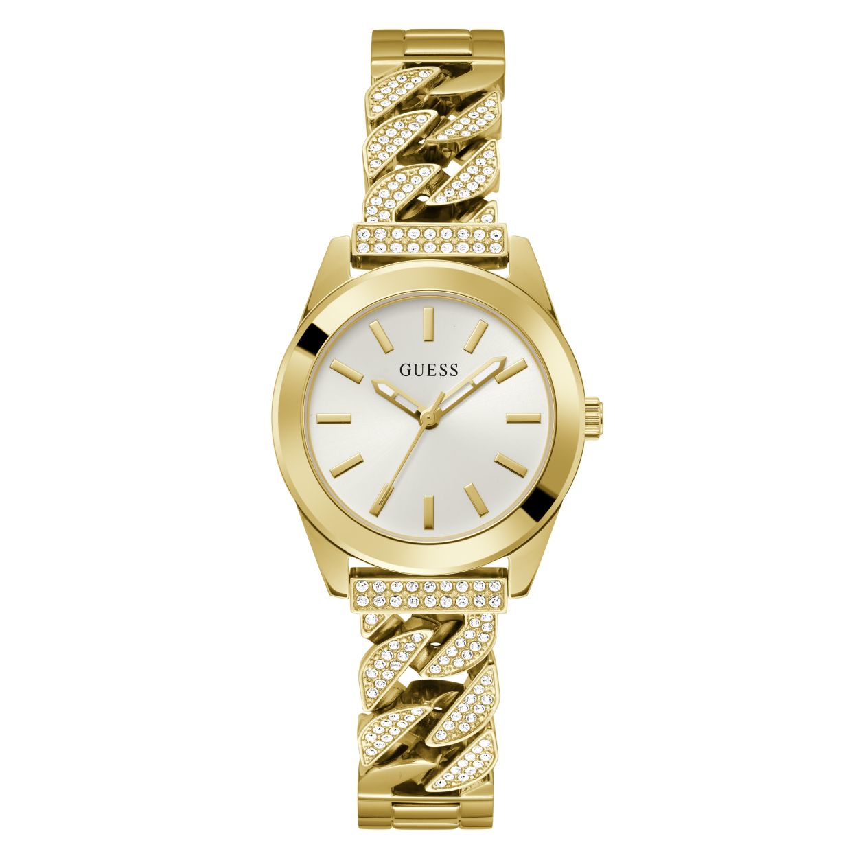 De goudkleurige horloges met schakelband zijn perfect voor dames die van luxe houden en graag opvallen. De kristallen die verwerkt zijn in het horloge geven het geheel een extra sprankeling en maken het horloge helemaal af. Het is niet alleen een accessoire om de tijd af te lezen, maar ook een sieraad om je pols.