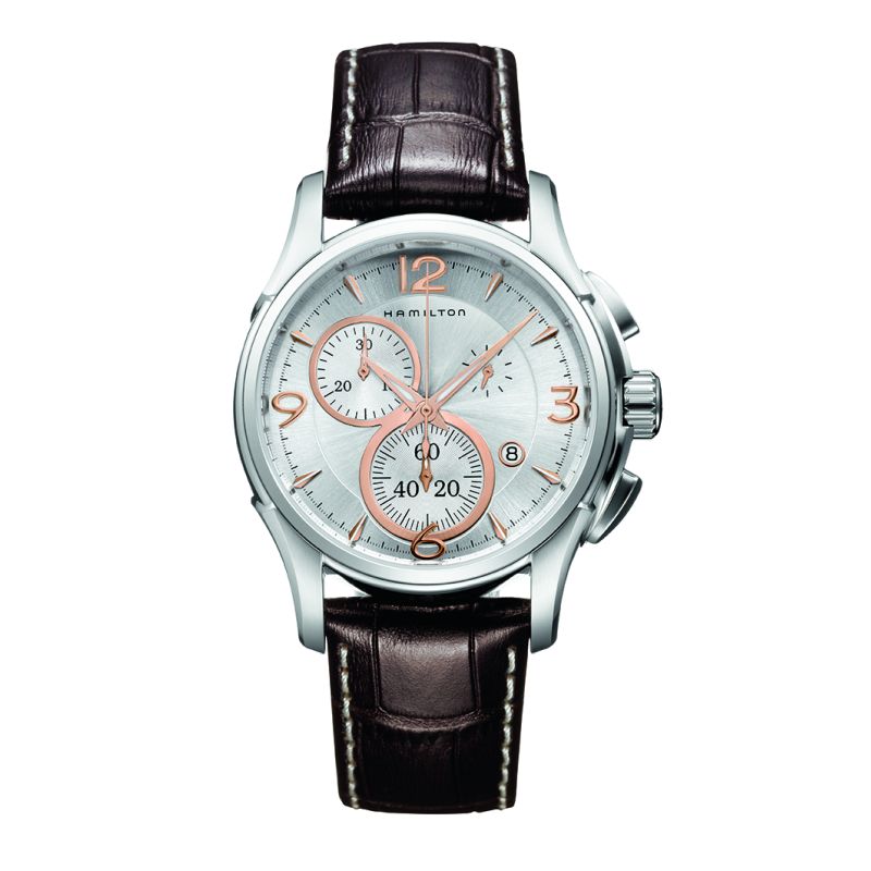 Een prachtig quartz horloge van het merk Hamilton uit de Jazzmastercollectie.