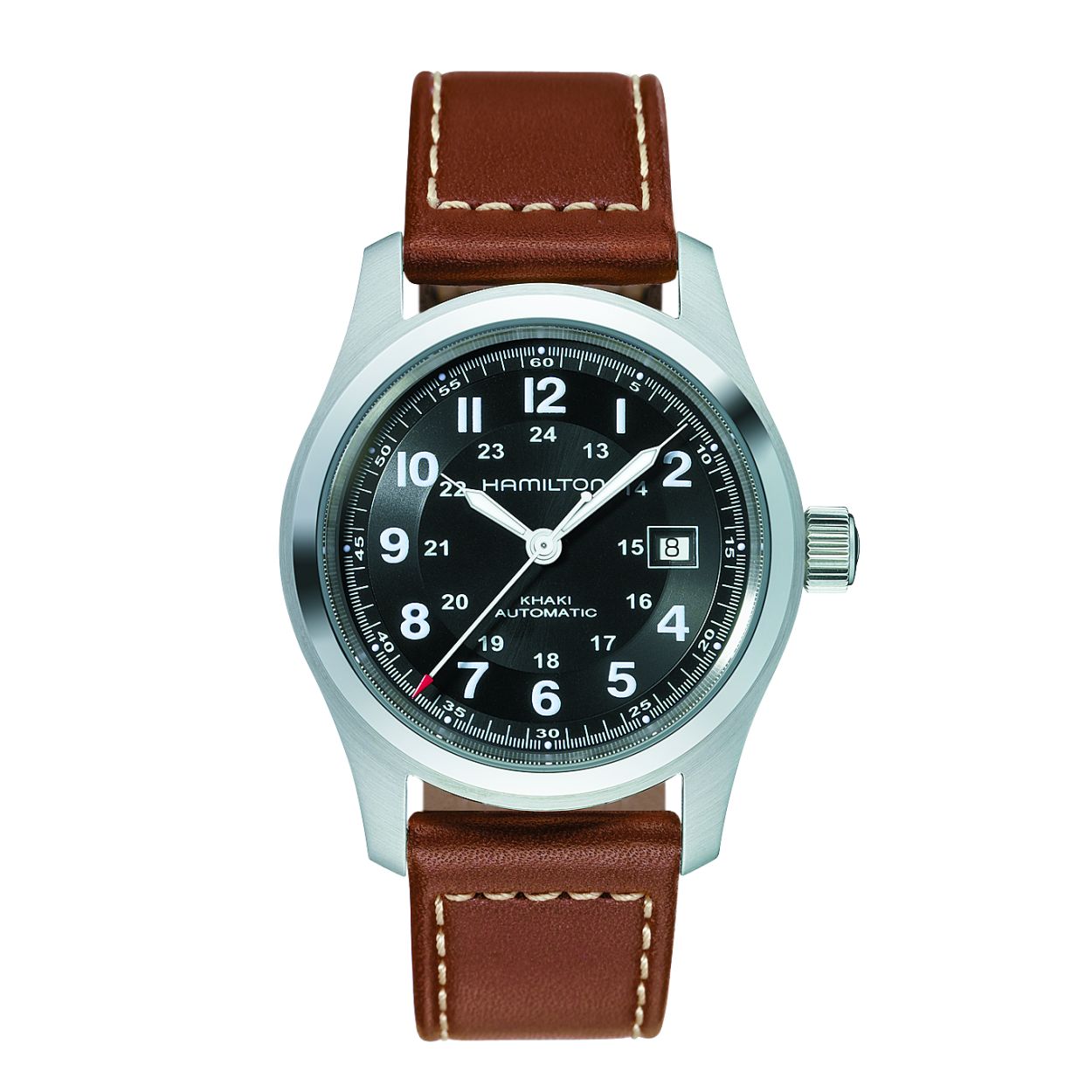 Het stoere, eigenzinnige ontwerp van de Khaki Field Auto horloges past perfect bij mensen die van het buitenleven houden. Ieder horloge van deze serie heeft opvallende wijzerplaten met helder gekleurde wijzers en de drager heeft de keuze uit een leren of een roestvrijstalen band - ideaal voor avontuurlijke, actieve mensen.
