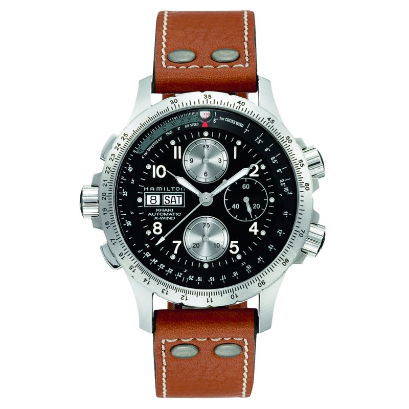 Een prachtig automatisch horloge van het merk Hamilton uit de Khaki Aviation collectie. Met een open kast.