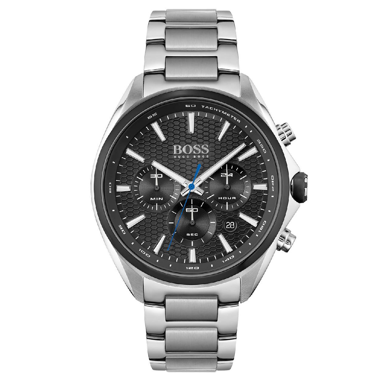DISTINCT collectie
Ga voor een gedurfde en sportieve stijl met deze geavanceerde chronograaf van BOSS. Dit horloge uit de Distinct collectie is uitgerust met meerdere functionaliteiten �n met de kenmerkende aandacht van BOSS voor detail. Zo heeft het horloge een wijzerplaat met honingraatstructuur, lichtgevende uren- en minutenwijzers �n een tachymeter. Dit laatste is ontwikkeld om de snelheid van een bewegend object te kunnen meten. De functie werkt in combinatie met de secondewijzer, deze geeft namelijk ook de gemiddelde snelheid per uur aan op de tachymeter.

