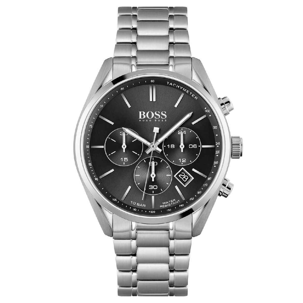 Dit horloge uit de Champion collectie weerspiegelt de verfijning en elegantie van de klassieke “driver watches”. Gemaakt voor mannen met een voorliefde voor sportieve verfijning. Deze chronograaf met datum functie heeft een gepolijste, schuine kast om het licht op te vangen en is uitgevoerd met een prachtige sunray-wijzerplaat. Een vintage geïnspireerde collectie met de kenmerkende aandacht van BOSS voor detail.