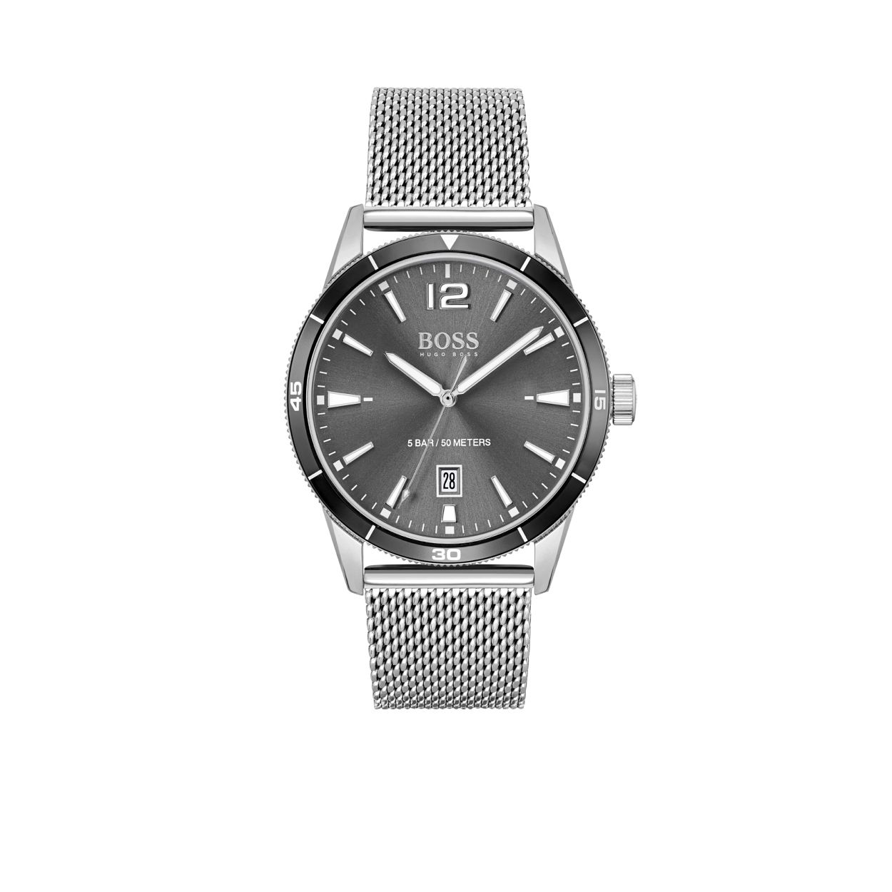 BOSS HB1513900 DRIFTER
Dit BOSS horloge uit de Drifter serie met artikelnr. HB1513900 heeft een klassieke uitstraling. Het stijlvolle herenhorloge is voor de man van nu en kenmerkt zich door de zilverkleurige stalen horlogekast met een grijze wijzerplaat en zwarte bezel en een datumaanduiding. Het horloge heeft een doorsnee van 42mm met een mineraalglas en een zilverkleurige stalen milanese horlogeband met een klapsluiting en is 5 ATM.

HET MERK:
HUGO BOSS is afgestemd op levensstijlen waar het gaat om kwaliteit en precisie. Het wereldwijde fashionlabel is verdeeld in twee merken: BOSS en HUGO. Het merk BOSS biedt geavanceerde, moderne horloges gericht op kwaliteit en design om een onberispelijke look te cre�ren � of het nu zakelijk, casual of sportief is. De horloge collectie van BOSS is perfect afgestemd op levensstijlen waar het gaat om kwaliteit en precisie. BOSS is op maat gemaakt in een onberispelijke stijl.

Blijf stijlvol bij de tijd. Voor de BOSS-vrouw is stijl het handelsmerk en draait alles om
details. Breng uw look naar een hoger niveau met onze nieuwe en kenmerkende horlogecollectie.

SPECIFICATIES:
- Mineraalglas
- Ronde kastvorm, � 42mm
- Zilverkleurige stalen horlogekast
- Grijze wijzerplaat
- Zwarte bezel
- Zilverkleurige stalen milanese band 
- 5 ATM
