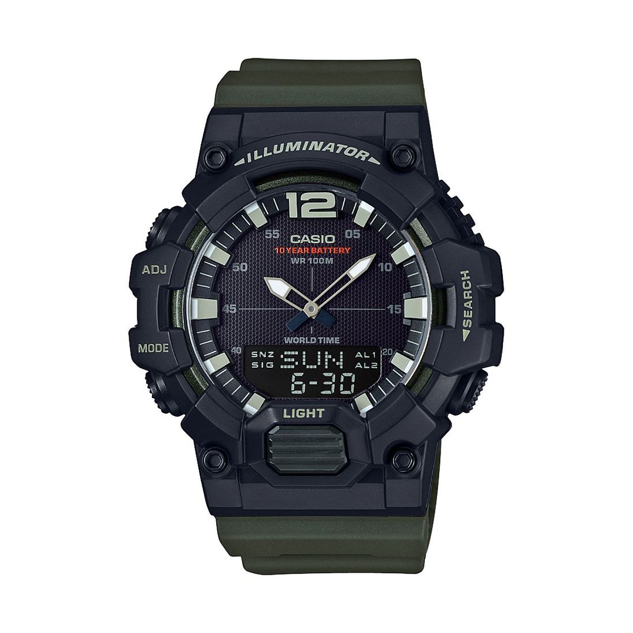 Dit horloge van Casio komt uit de collectie: CASIO Collection Men. Dit horloge heeft de volgende functies: LED lampje, 3 dagalarmen, Automatische kalender, 12/24-uurs tijdweergave, Stopwatchfunctie - 1/100 sec. - 24 uur, Snoozefunctie, Snoozefunctie, Wereldtijden