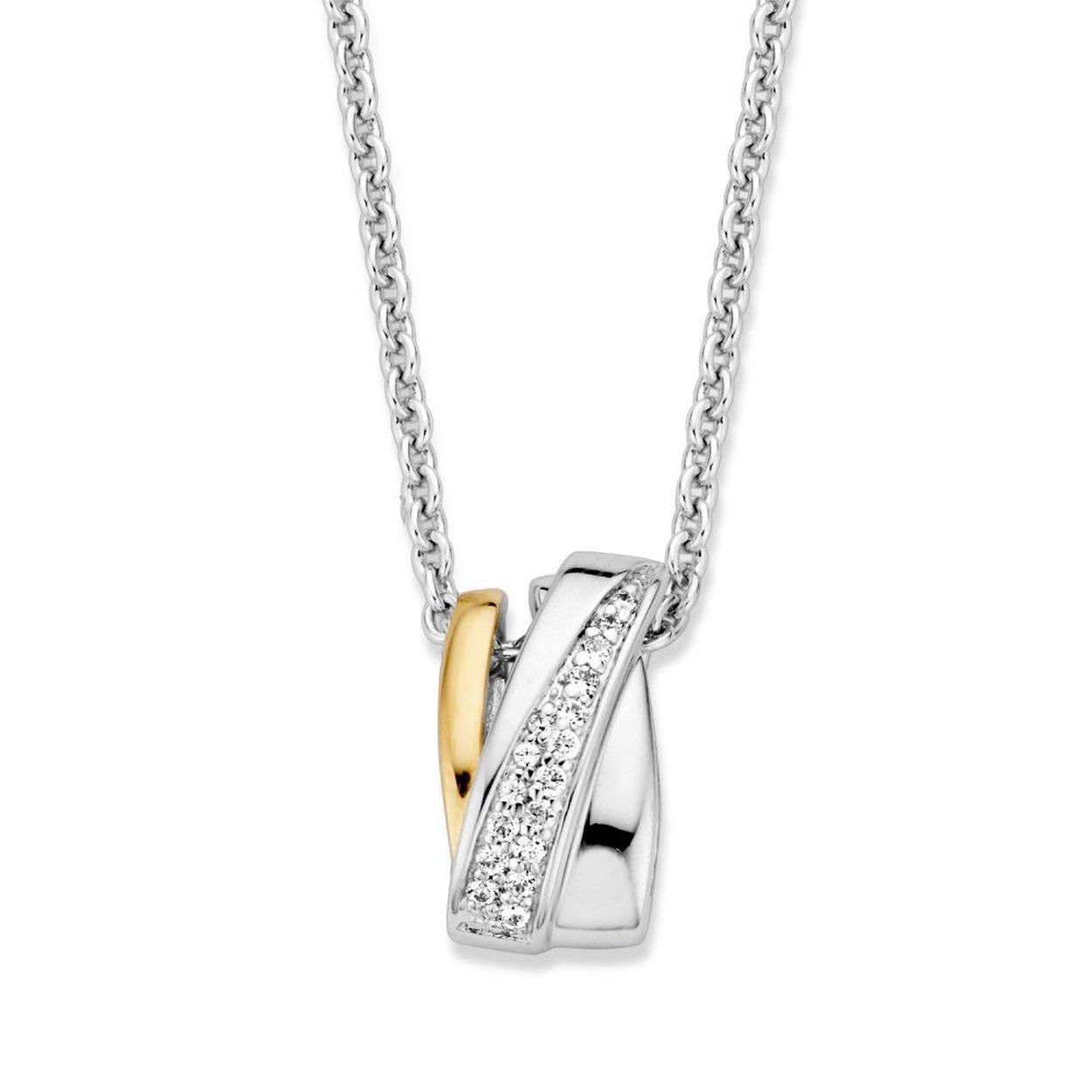 Hanger zilver/goud zirkonia