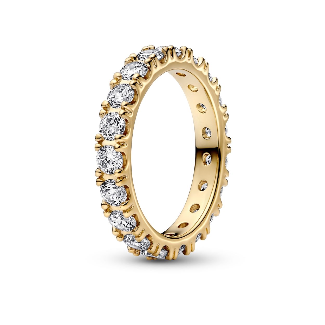 Gold plated ring maat 56. ingelegd met zirkonia's