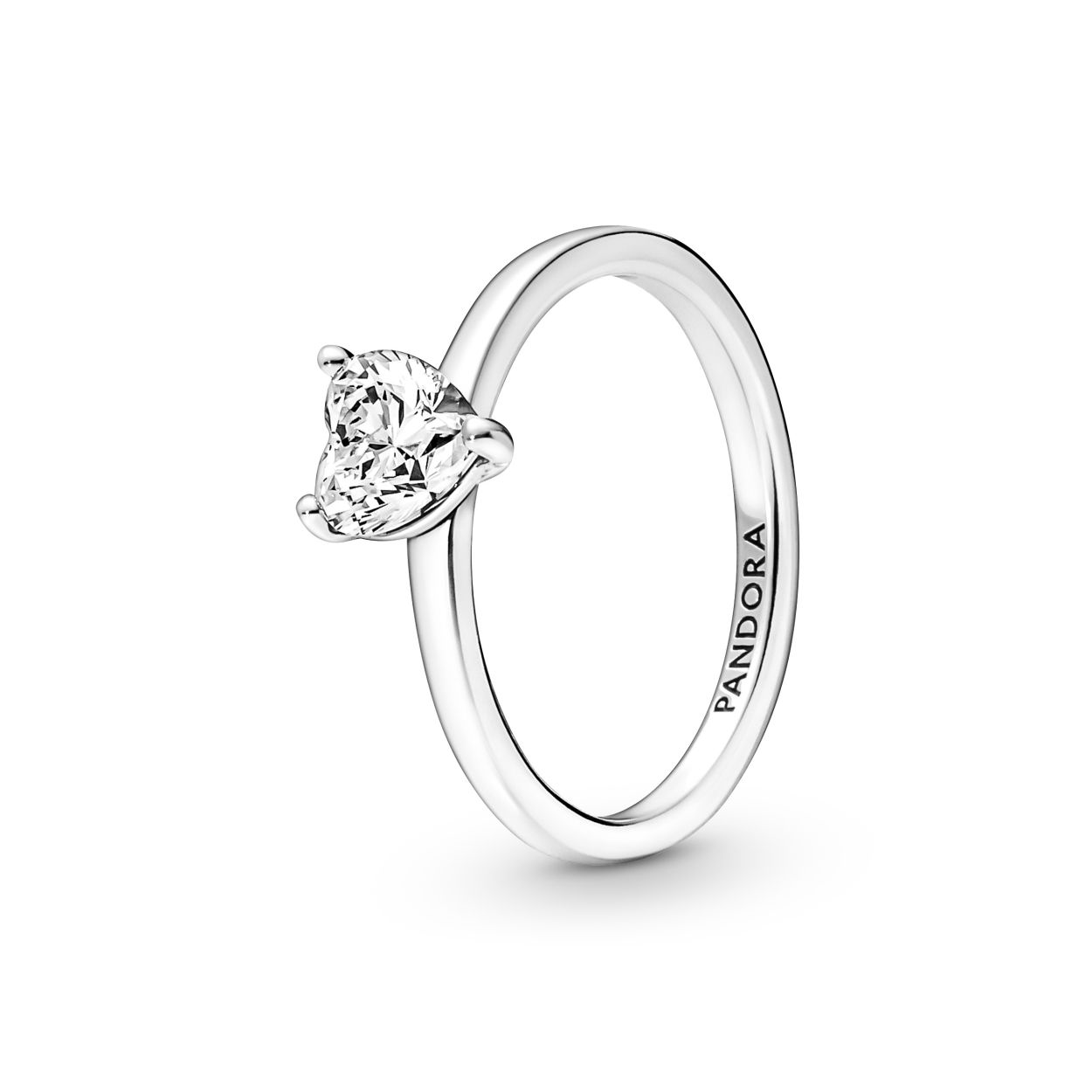 Sparkling Heart Solitaire Ring