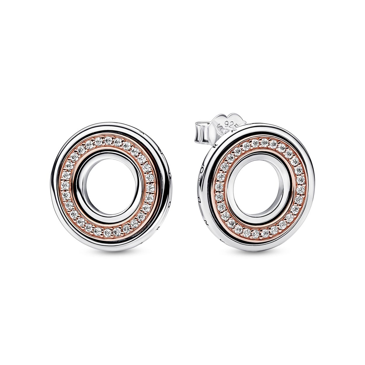 silver earrings 14k rose plated