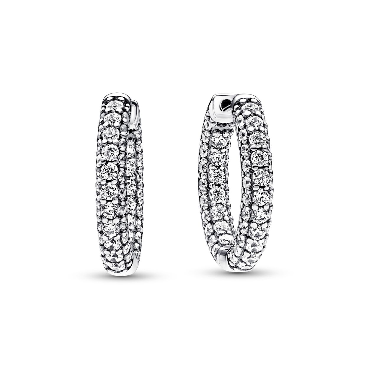 zilver oorringen pandora met zirkonia