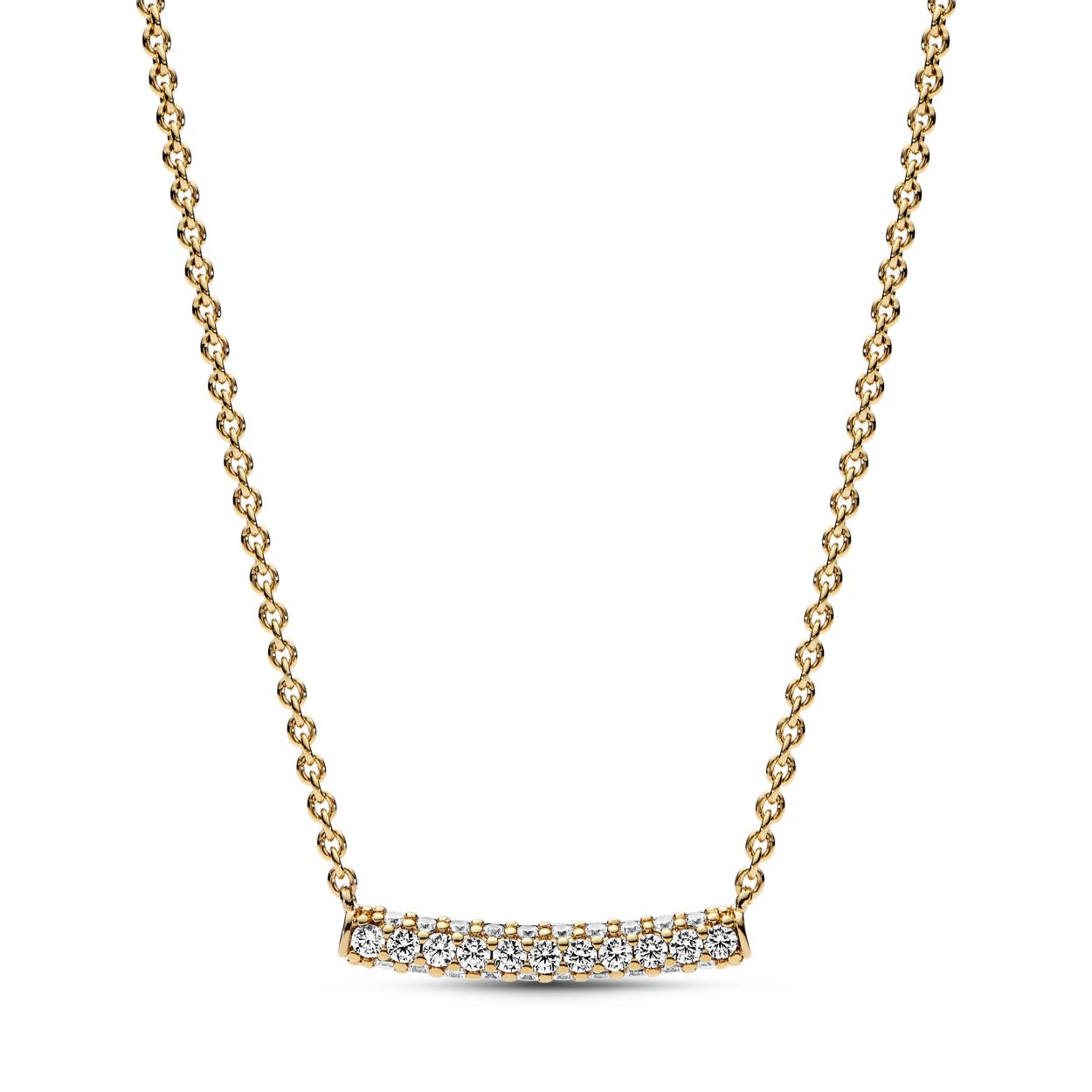 Pandora Timeless Pave Enkele Rij Balk Halsketting