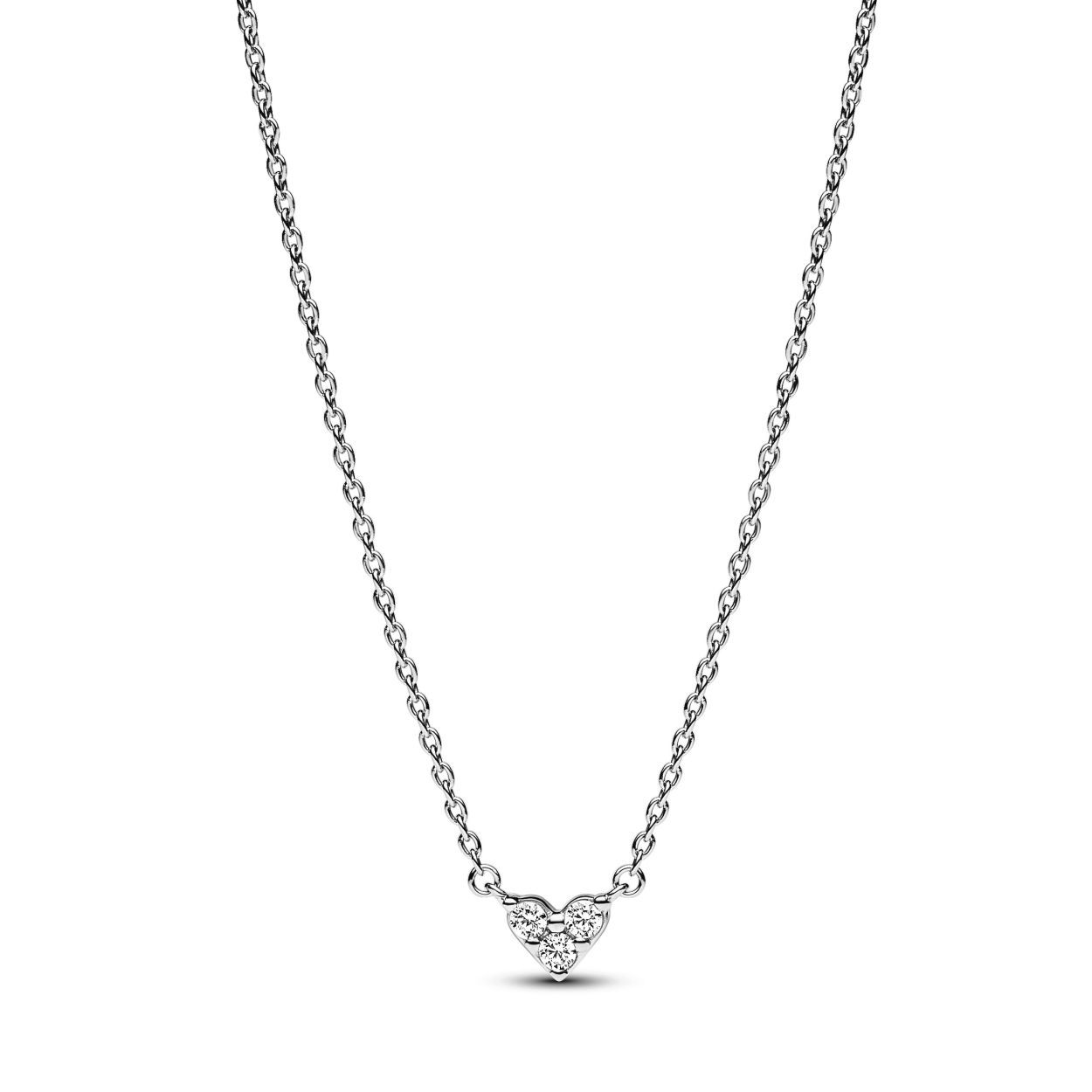 Pandora Heart sterling silver collier with clear cubic zirconia